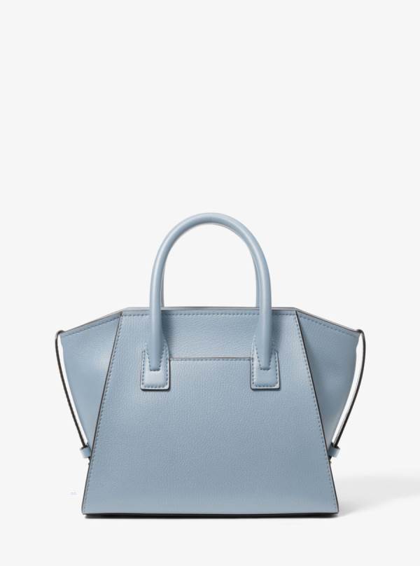 Damske Satchel Taske Michael Kors Avril Small Leather Top-Zip Modre - Kabelky Michael Kors Slevy | RZFAE-2456